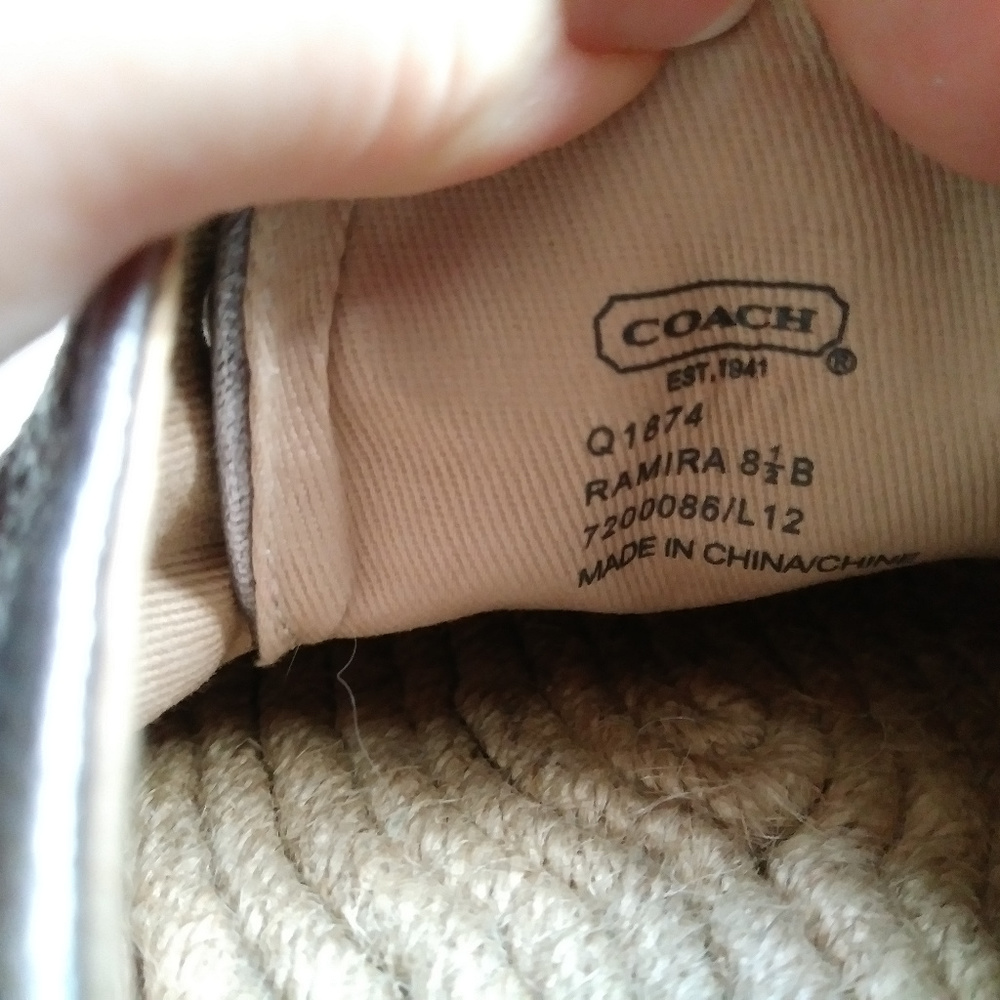 NWOT Coach Ramira Silver/Gray Glitter Espadrilles - Picture 5 of 8